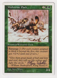 Signed Wolverine Pack HP 5th Edition Fifth Artist Steve White 1997 MTG Magic! - Picture 1 of 2