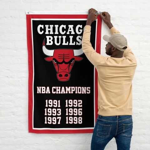 Chicago Bulls 3x5 ft Flag NBA Champions American Basketball Banner Fast Shipping Cover