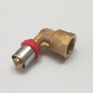 Raccordo curvo gomito F femmina 20 x 3/4" a pressare per tubo multistrato - Foto 1 di 2