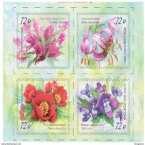 2024 RUSSIA FLOWERS STAMP 4V S.A. - Picture 1 of 1