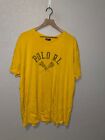 Y2K Polo By Ralph Lauren PRL Lacrosse Stick Yellow Graphic Shirt 2000s 2XL XXL 