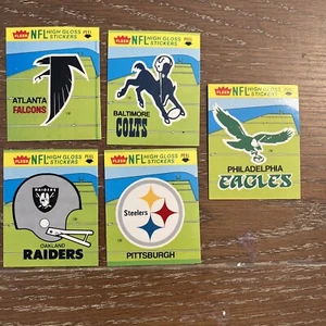 1980's NFL Football Fleer Team Action Stickers Set Raiders Eagles Falcons Colts - Picture 1 of 4