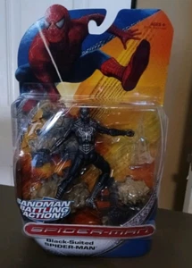 Spider-Man 3 Trilogy Black Suited w Sandman Battling Action NEW 2007 Figure - Picture 1 of 4