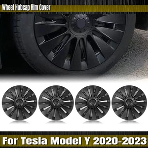 Car Wheel Hubcap Rim Cover For Tesla Model Y 2020-2024 2021 Matte Black 19 Inch - Picture 1 of 21