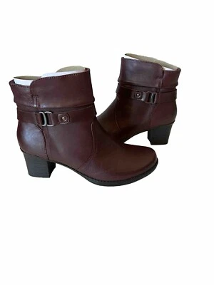 Earth Origins Botas Talla 10 Wheaton Botines de Cuero al Tobillo Merlot Cremallera Nuevas sin Caja Foto 1 de 4