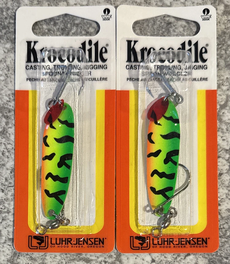 2 paquetes de cuchara de cocodrilo Luhr Jensen 1/4 OZ Fire Tiger Foto 1 de 1