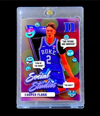 COOPER FLAGG RARE PURPLE ROOKIE CHROME SP Insert Non Auto - DUKE - Image 1 of 4