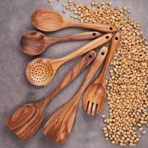 Wooden Spoon Spatula Bamboo Set Non-Stick Tools 6 Pc๐โ
๏ธ Fast Delivery โ
๏ธ๐ - Picture 1 of 2