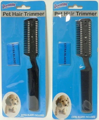 2 Pack Manual Pet Hair Trimmer with Extra Blades and Comb Grooming Dog Cat Razor