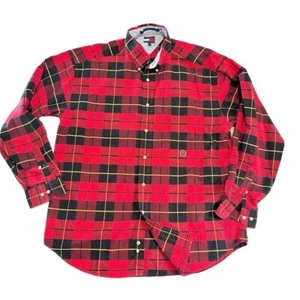 Tommy Hilfiger Buffalo kariertes Herren Hemd Gr. L rot Logo langarm Button Down - Bild 1 von 11