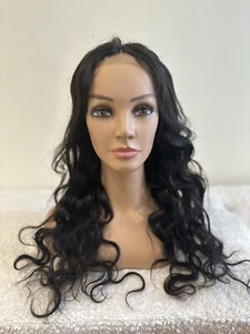 I00 Percent Human Hair Wig 14*4 Lace Front Black Wig 20 Inches Body Wave - Picture 1 of 10