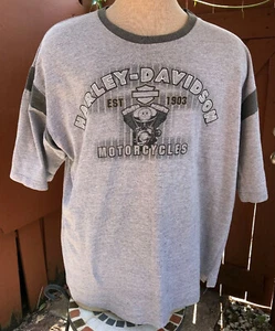 Camiseta de colección Uke's HD Harley-Davidson Kenosha Wisconsin LG gris rayas motociclista - Imagen 1 de 7