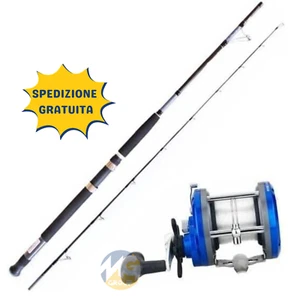 Kit Traina Globe Fishing Syncron 2.10Mt 50Lbs + Mulinello Sunset Sunsail 502 GTX - Foto 1 di 4