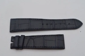 CHOPARD VINTAGE LEDER ARMBAND 22MM DORNSCHLIESSE 18MM VINTAGE NEU SCHWARZ - Picture 1 of 2