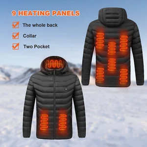Heating Coat Heated Vest Warm Winter Electric USB Jacket Men Women Thermal Hot - Picture 1 of 71