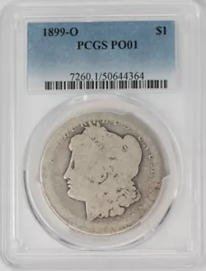1899-O Morgan Silber Dollar $ PO01 PCGS 949279-4 - Bild 1 von 4