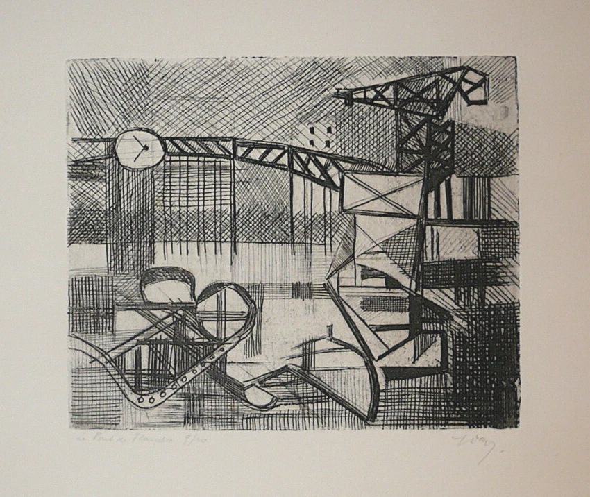 Georges Dayez gravure originale signée numérotée cubisme art abstrait - Photo 1/1