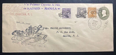 Cubierta de correo aéreo de primer vuelo de regreso de Aparri Filipinas 1925 FFC a Manila Foto 1 de 2