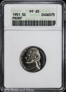 1951 5C Proof Jefferson Nickel ANACS PF 65 | Soap Box PR - Picture 1 of 4