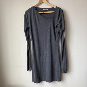 Zoe & Layla Women S Small Gray Sweater Dress Long Sleeves Asymmetrical Neck NEW - Picture 1 of 5