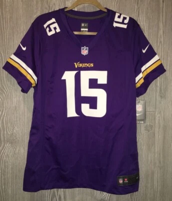 Camiseta de futebol Nike NFL Minnesota Vikings Jennings #15 roxa feminina 2XL - Imagem 1 de 3