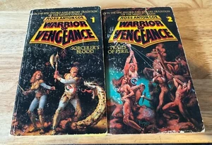 Lot 2 PBs Warrior of Vengeance 1&2 Ross A. Coe 1980s Sword & Sorcery - Imagen 1 de 8