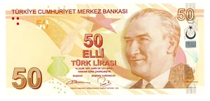 Turkey ... P-225b ... 50 Lirasi ... 2009 (2013)  ...  Choice *UNC* - Picture 1 of 2
