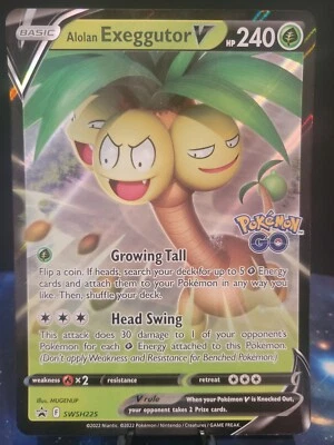 JUMBO Alolan Exeggutor V SWSH225 Black Star Promo Pokemon GO TCG Card OVERSIZED - Image 1 of 2
