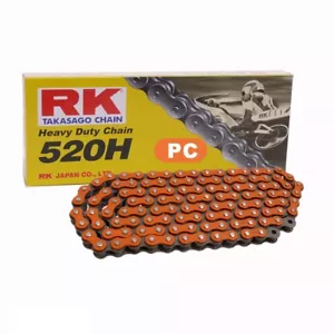Moto Chaîne en Orange RK PC520H Avec 112 Rouleaux Et Couper Fermé Ouvrir - Picture 1 of 1