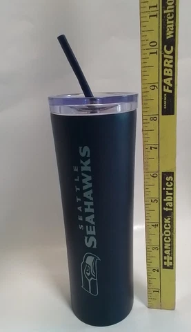 NFL Seattle Seahawks Tumbler Insulated Travel Mug with lid and straw 18 Oz Cover
