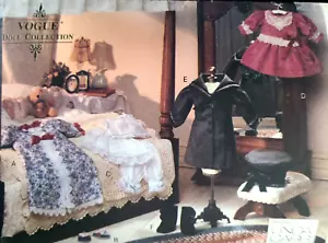 Vogue 8241 Sew Pattern 18" Doll Clothes Victorian Petticoat Nightgown Dress Coat - Picture 1 of 5
