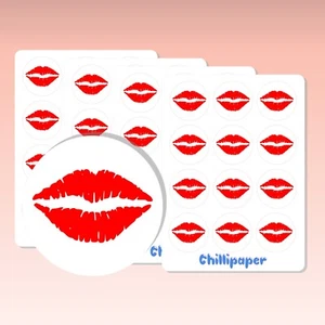 96 Red lipstick kiss stickers, wedding seals. Envelope seals, Lipstick #1024 - Picture 1 of 3