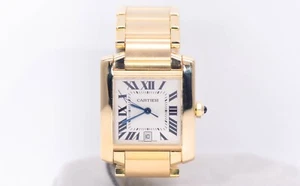 Cartier Tank Francaise Watch 27mm Yellow Gold Box & Cartier Service - Picture 1 of 10