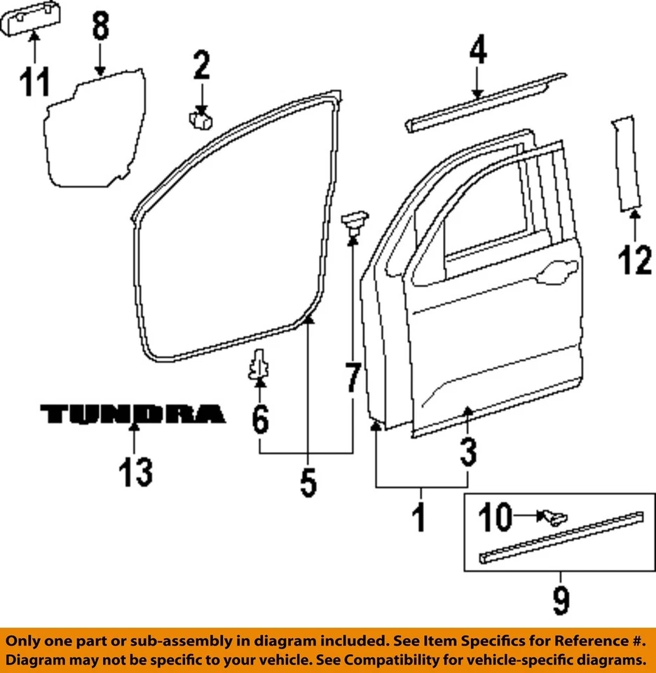 TOYOTA OEM Tundra-Puerta Barrido-Cinturón Moldura Restripa Izquierda 682100C020 Foto 1 de 1