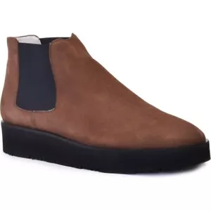 Amalfi by Rangoni Enrico Chelsea Boot Brown Suede Low Wedge sz 9 M New - Picture 1 of 6