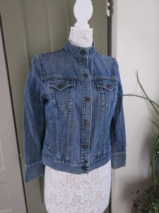 Chaqueta vaquera vaquera Gap Y2K vintage azul cuello mandarín occidental pequeña - Imagen 1 de 18