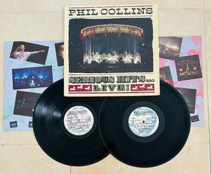 PHIL COLLINS VINYL 2 LP HITS LIVE GERMANY INNERS RARE - Picture 1 of 4