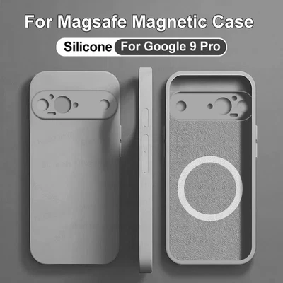 Magnetic Liquid Silicone Case for Google Pixel 7A/9 Pro XL – Magsafe Compatible