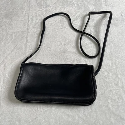 Bolso Bandolera Coach 036-2016 De Colección Cuero Negro Hecho en EE. UU. Cartera Pequeña Foto 1 de 4