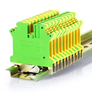 10Pcs DIN Rail Mounted Ground Circuit Connection Terminal Block Screw Clamp C... - Picture 1 of 7