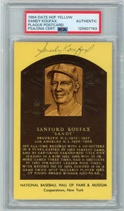 1964 SANDY KOUFAX HALL OF FAME PLAQUE POSTCARD SIGNED PSA/DNA - Picture 1 of 2