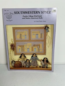 Southwestern Style Pueblo Village Wall Quilt & Native American Dolls Uncut Sew - Picture 1 of 5