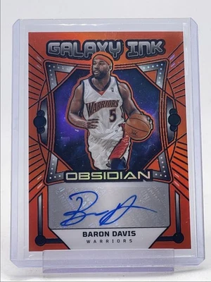 BARON DAVIS 2024-25 ОБСИДИАН GALAXY ЧЕРНИЛА ОРАНЖЕВЫЙ ФЛУД ТРАВЛЕНИЕ АВТО /99 Q4856 - Изображение 1 из 2