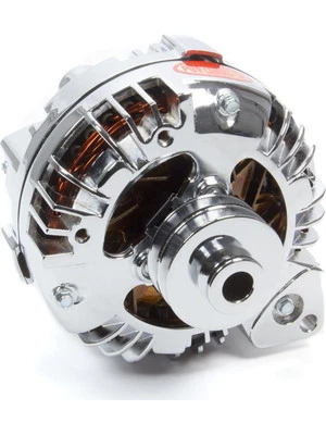 Powermaster Chrome For Chrysler Alternator 95 Amp 2V Pulley 1 Wire / In (175091) - Image 1 of 4
