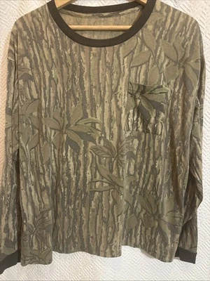 Vintage RealTree Camo Shirt Mens XLarge Brown Hunting Leaf Bark Single Stitch - Image 1 of 3
