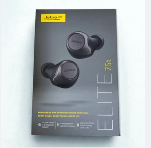 Jabra Elite 75t Titanium Black True Wireless ANC Earbuds NEW - Picture 1 of 3