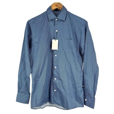 Camisa de Vestir Peter Millar Nueva con Etiquetas Diseño Corona Círculo Abotonada Talla S 100% Algodón Foto 1 de 4