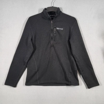 Мужской пуловер Marmot L черный флисовый на четверть молнии свитер для походов на открытом воздухе - Изображение 1 из 4