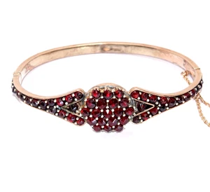 Armreif Granate Antik Tombak und 4,05 ct. böhmische Granate (81) um 1860 - Bild 1 von 8