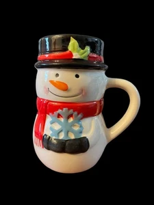 Weihnachten Schneemann Zylinder Schneeflocke Becher Tasse - Bild 1 von 6